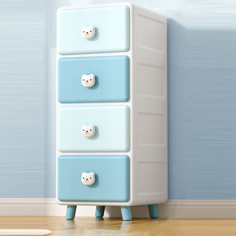 Modern Minimalist Square Rectangular Plastic PP Rabbit Bear Kids Storage Cabinet 2/3/4/5/6-Tier For Living Room