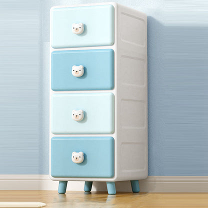 Modern Minimalist Square Rectangular Plastic PP Rabbit Bear Kids Storage Cabinet 2/3/4/5/6-Tier For Living Room