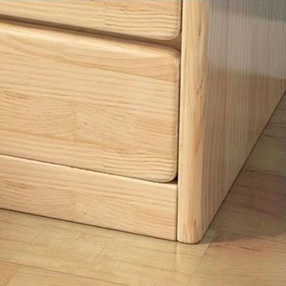 Modern Minimalist Square Rectangular Plywood Pine Wood Nightstand 3-Tier For Bedroom