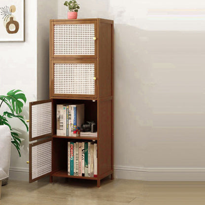 Contemporary Nordic Square Rectangular Nan Bamboo Fiberboard Storage Cabinet 2/3/4/5-Tier For Living Room