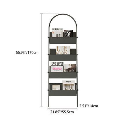 Modern Minimalist Ellipse Iron Bookshelf 4-Tier For Living Room