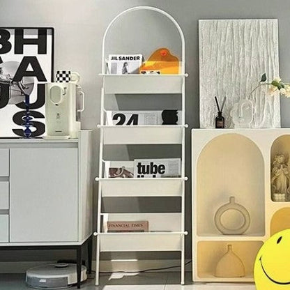 Modern Minimalist Ellipse Iron Bookshelf 4-Tier For Living Room