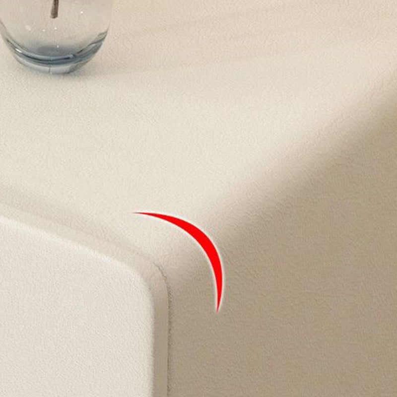 Modern Minimalist Square Rectangular Cat Scratch Leather Solid Wood Nightstand 2-Drawer For Bedroom
