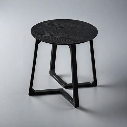 Contemporary Nordic Round Solid Wood Plywood Rubberwood Coffee Table For Living Room