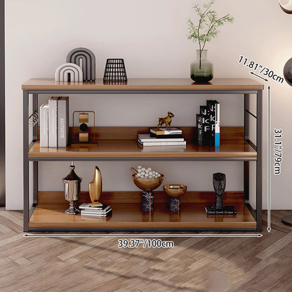 Modern Minimalist Rectangular Particleboard Iron Display Rack 3-Tier For Living Room