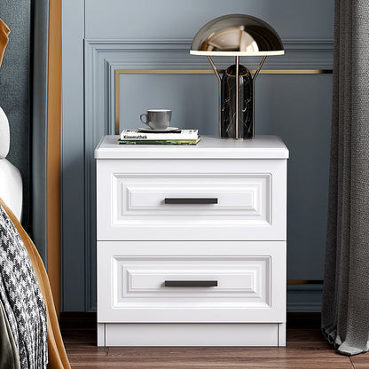 Contemporary Nordic Square Rectangular MDF Pine Wood Nightstand 2/3-Drawer For Bedroom