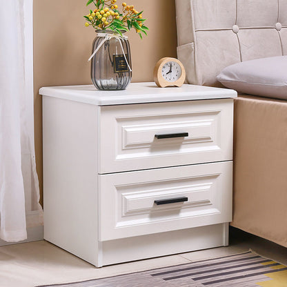 Contemporary Nordic Square Rectangular MDF Pine Wood Nightstand 2/3-Drawer For Bedroom