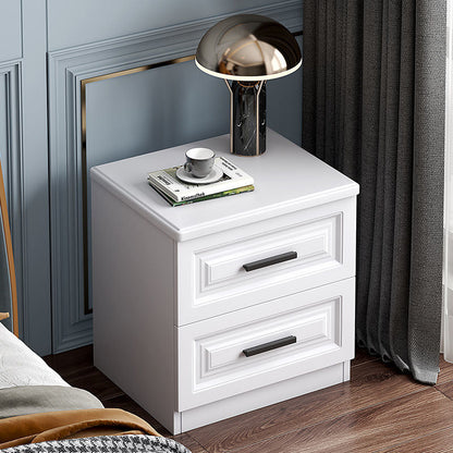 Contemporary Nordic Square Rectangular MDF Pine Wood Nightstand 2/3-Drawer For Bedroom