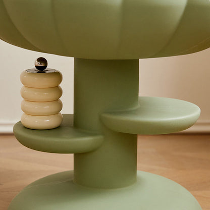 Modern Minimalist Round PE Plastic Flower Coffee Table 3-Tier For Living Room