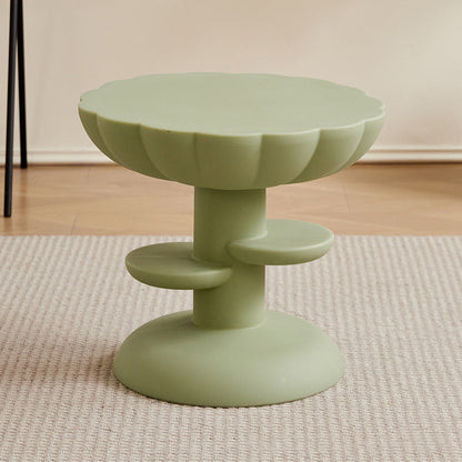 Modern Minimalist Round PE Plastic Flower Coffee Table 3-Tier For Living Room