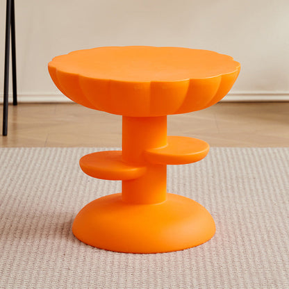 Modern Minimalist Round PE Plastic Flower Coffee Table 3-Tier For Living Room