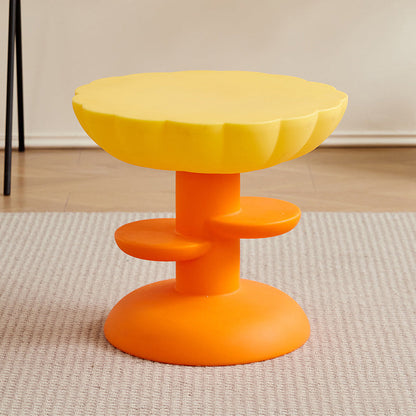 Modern Minimalist Round PE Plastic Flower Coffee Table 3-Tier For Living Room