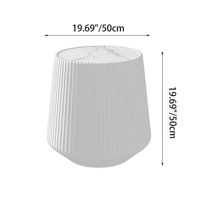 Modern Minimalist Round Stone Slab PU Leather Solid Wood Coffee Table For Living Room