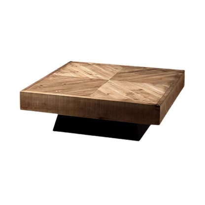 Contemporary Retro Square Pine Wood Coffee Table For Living Room