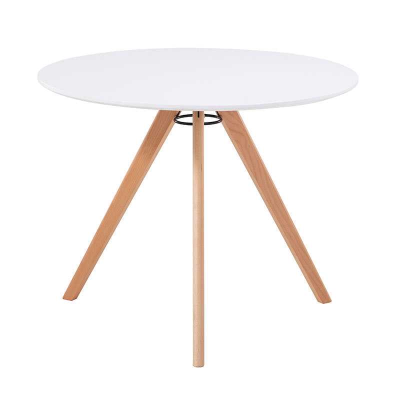 Modern Minimalist Round MDF Beech Wood Dining Table For 3-4 Seats