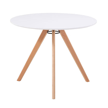 Modern Minimalist Round MDF Beech Wood Dining Table For 3-4 Seats
