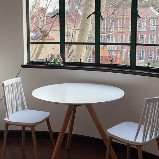Modern Minimalist Round MDF Beech Wood Dining Table For 3-4 Seats