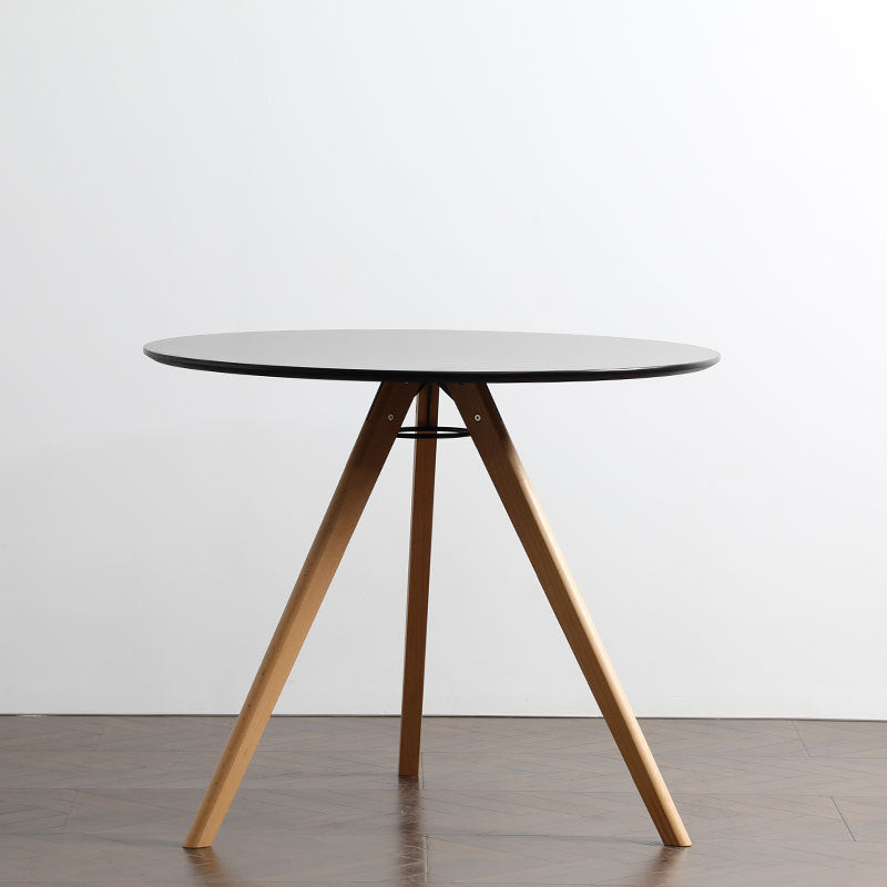 Modern Minimalist Round MDF Beech Wood Dining Table For 3-4 Seats