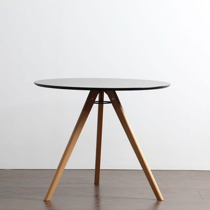 Modern Minimalist Round MDF Beech Wood Dining Table For 3-4 Seats