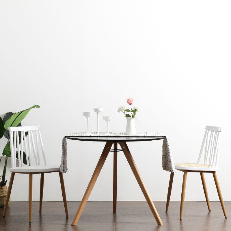 Modern Minimalist Round MDF Beech Wood Dining Table For 3-4 Seats
