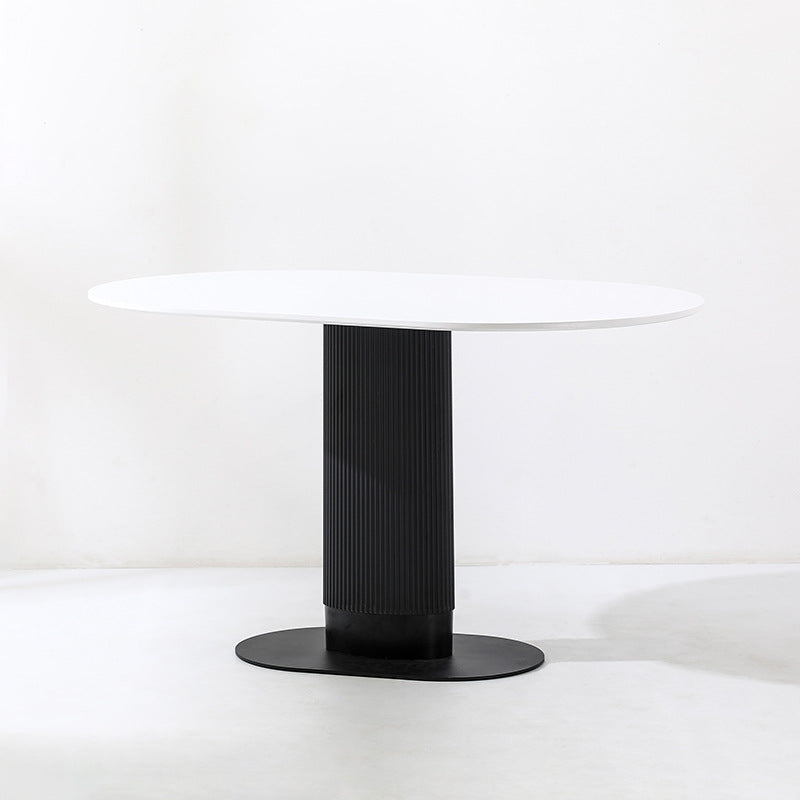 Contemporary Nordic Ellipse MDF ABS Dining Table For 3-4 Seats