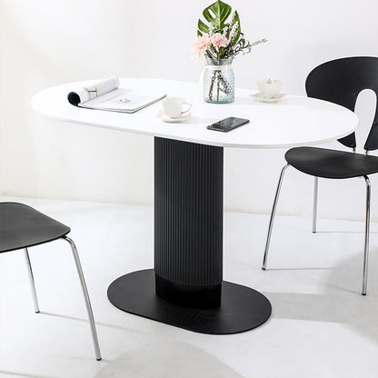 Contemporary Nordic Ellipse MDF ABS Dining Table For 3-4 Seats