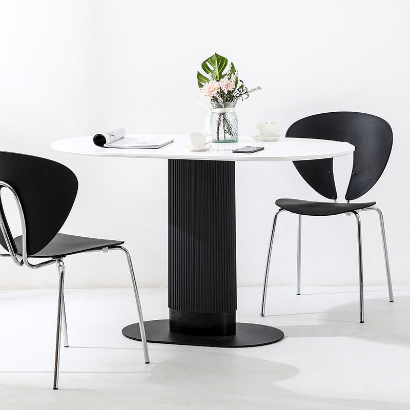 Contemporary Nordic Ellipse MDF ABS Dining Table For 3-4 Seats