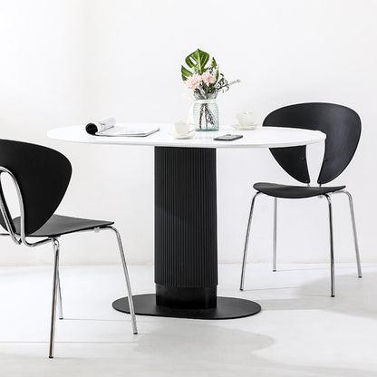 Contemporary Nordic Ellipse MDF ABS Dining Table For 3-4 Seats