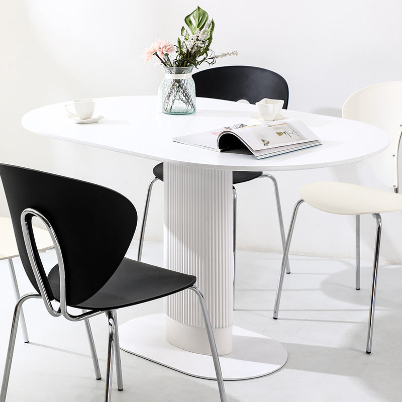 Contemporary Nordic Ellipse MDF ABS Dining Table For 3-4 Seats