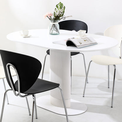 Contemporary Nordic Ellipse MDF ABS Dining Table For 3-4 Seats