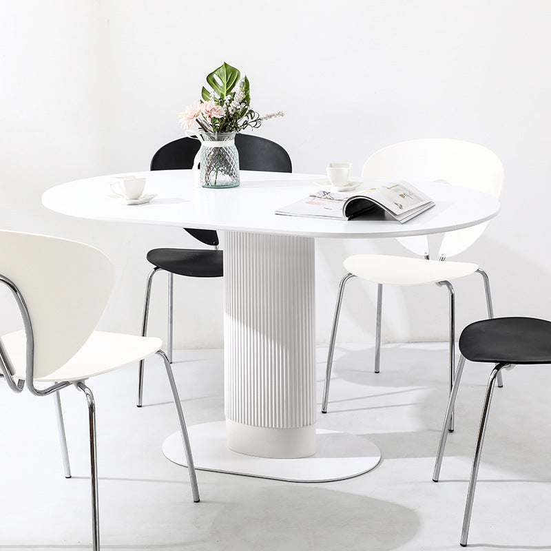 Contemporary Nordic Ellipse MDF ABS Dining Table For 3-4 Seats