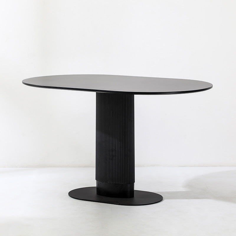 Contemporary Nordic Ellipse MDF ABS Dining Table For 3-4 Seats