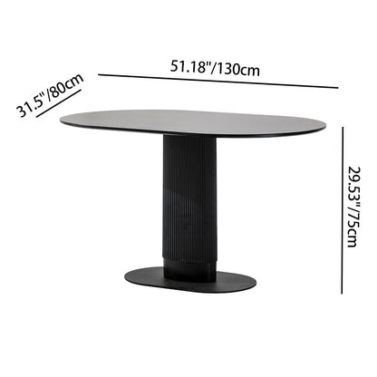 Contemporary Nordic Ellipse MDF ABS Dining Table For 3-4 Seats