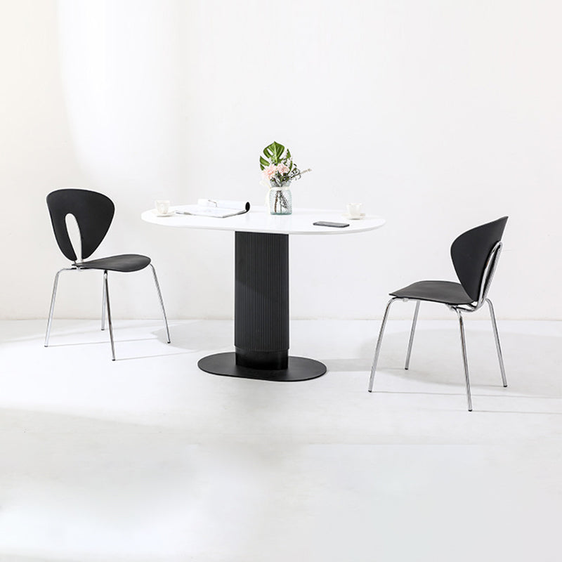 Contemporary Nordic Ellipse MDF ABS Dining Table For 3-4 Seats