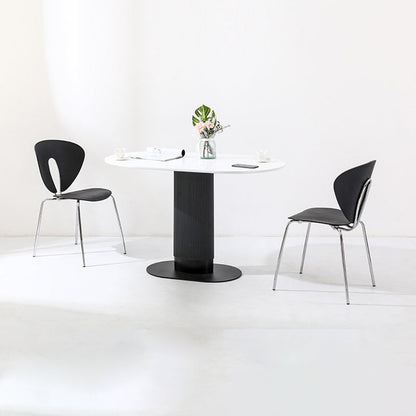 Contemporary Nordic Ellipse MDF ABS Dining Table For 3-4 Seats