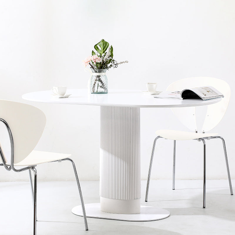 Contemporary Nordic Ellipse MDF ABS Dining Table For 3-4 Seats