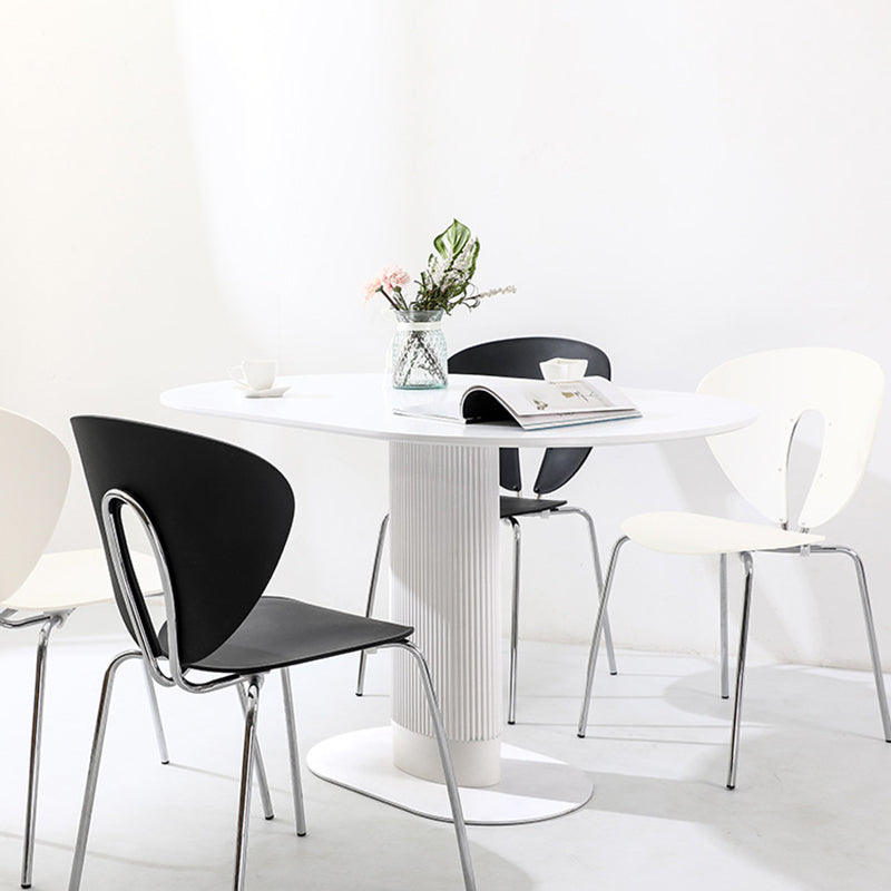 Contemporary Nordic Ellipse MDF ABS Dining Table For 3-4 Seats