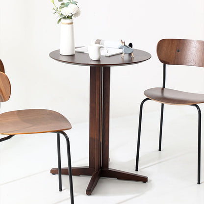 Contemporary Nordic Round MDF Oak Wood Dining Table For 2-3 Seats