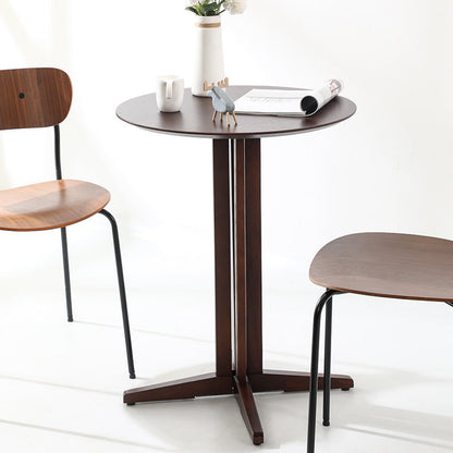 Contemporary Nordic Round MDF Oak Wood Dining Table For 2-3 Seats