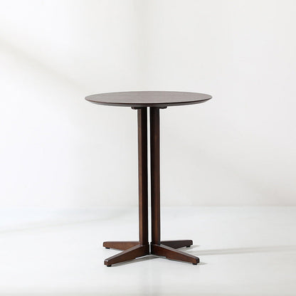 Contemporary Nordic Round MDF Oak Wood Dining Table For 2-3 Seats