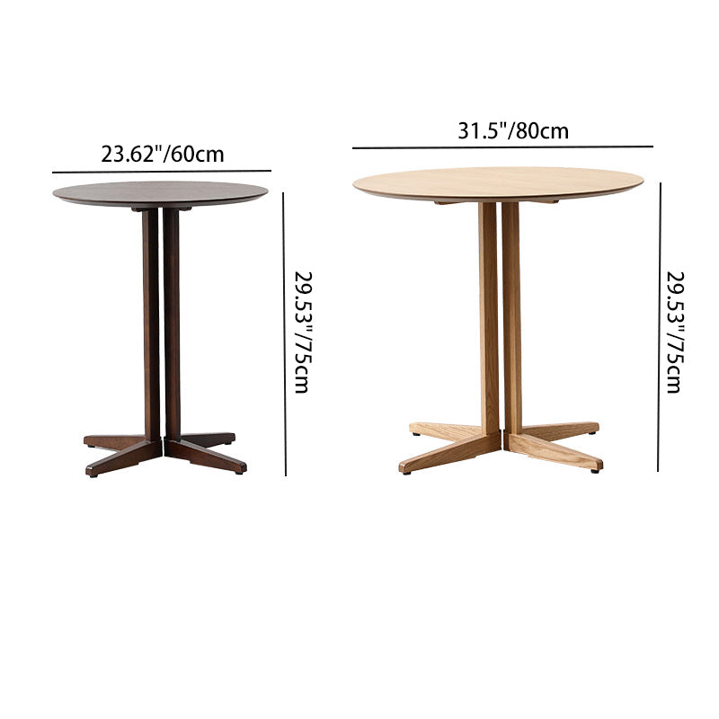 Contemporary Nordic Round MDF Oak Wood Dining Table For 2-3 Seats
