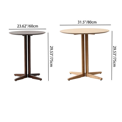 Contemporary Nordic Round MDF Oak Wood Dining Table For 2-3 Seats