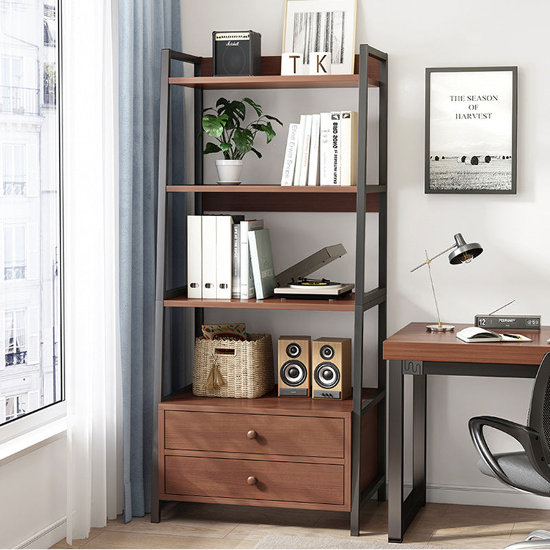 Modern Minimalist Rectangular MDF Steel Bookshelf 4-Tier For Living Room