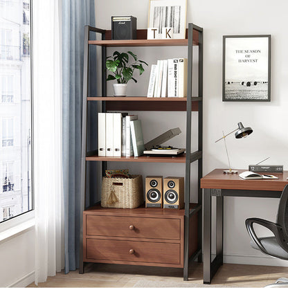 Modern Minimalist Rectangular MDF Steel Bookshelf 4-Tier For Living Room