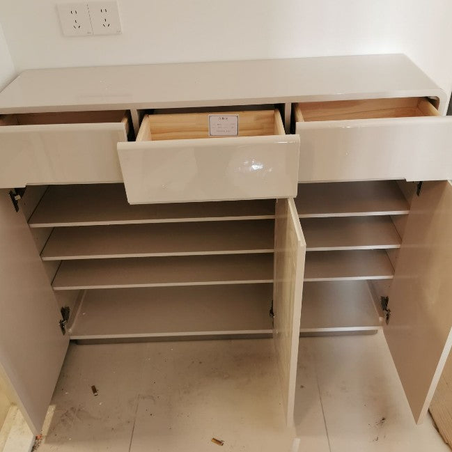 Modern Minimalist Rectangular HDF Shoe Storage 4-Tier For Entryways