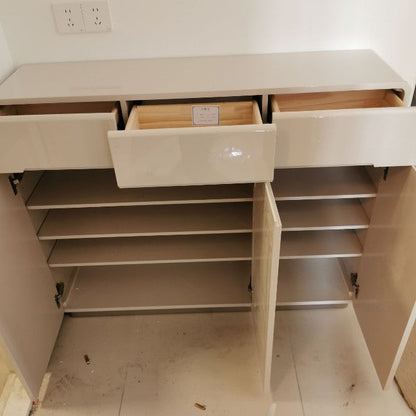Modern Minimalist Rectangular HDF Shoe Storage 4-Tier For Entryways