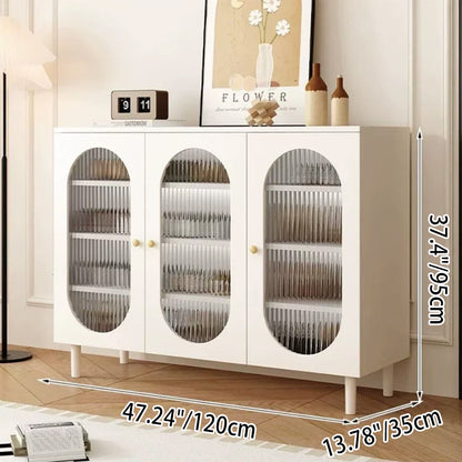 Modern Minimalist Rectangular Rattan Glass MDF Solid Wood Eco Board Weaving Shoe Storage 4-Tier For Entryways
