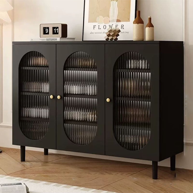 Modern Minimalist Rectangular Rattan Glass MDF Solid Wood Eco Board Weaving Shoe Storage 4-Tier For Entryways