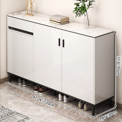 Contemporary Luxury Rectangular MDF Metal Shoe Storage 4-Tier For Entryways
