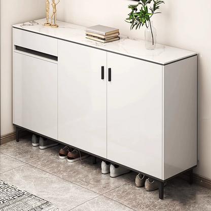 Contemporary Luxury Rectangular MDF Metal Shoe Storage 4-Tier For Entryways